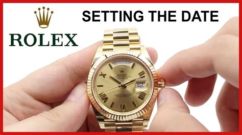 how to adjust a rolex day date|Rolex setting date and time.